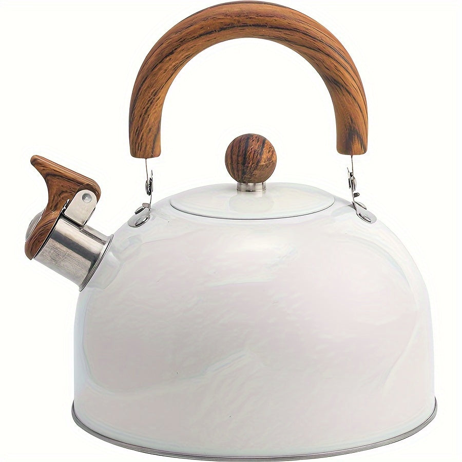 Large 3L Stainless Whistling Tea Kettle With Wood Grip