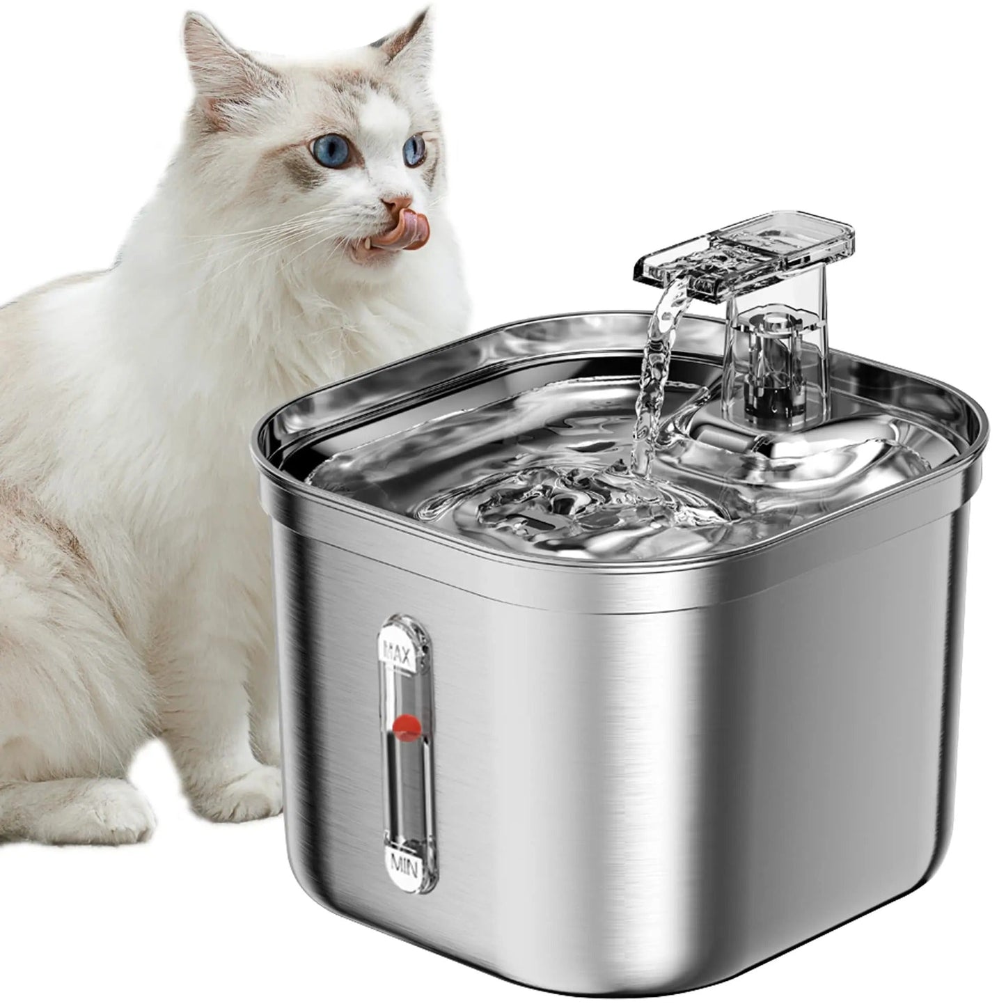Pet Stainless Steel Automatic Cat Water Fountain - Lusomart
