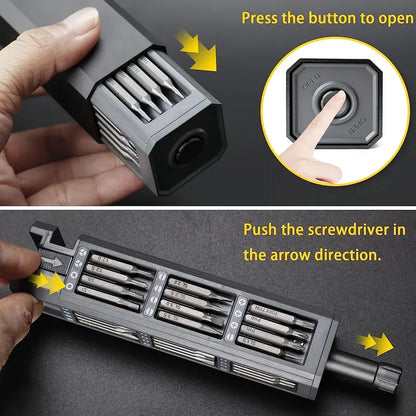 Compact 46-in-1 Multi-Tool Screwdriver Set with Easy Release