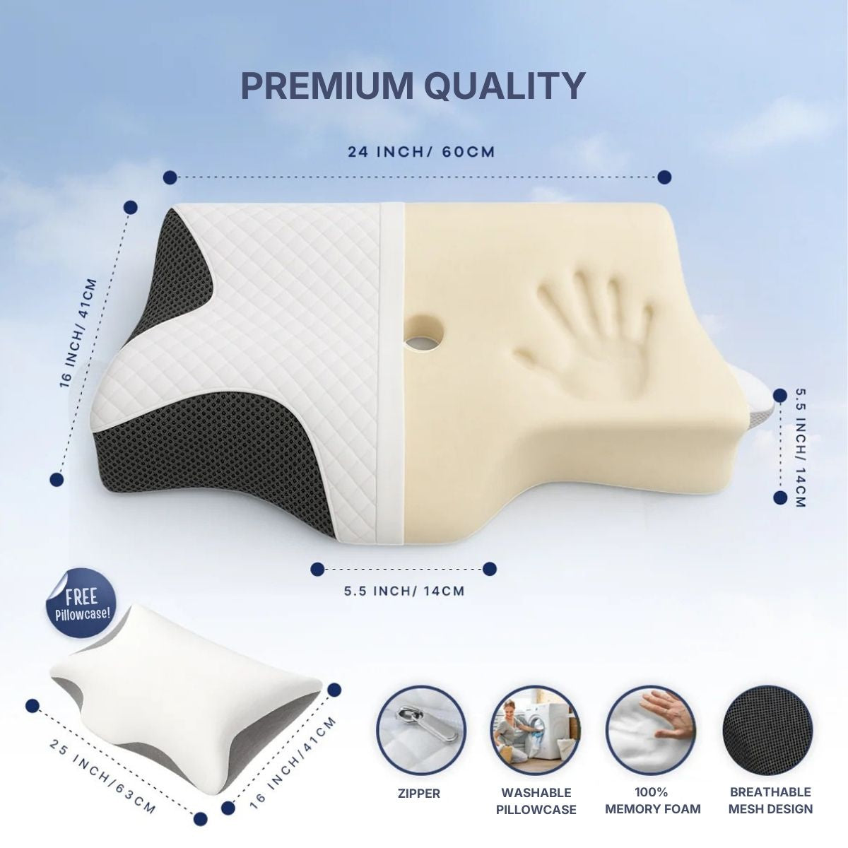 Contour Supportive Foam Neck Pillow for Back Pain Relief
