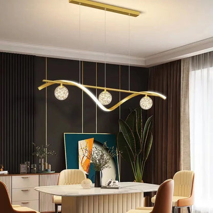 Elegant Curved Ceiling Chandelier