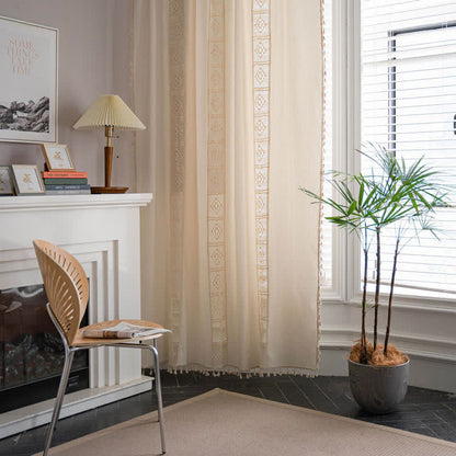Neutral Semi Sheer Window Curtain Set