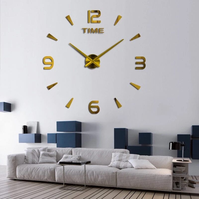 Luxury Golden Acrylic Wall Clock - Lusomart