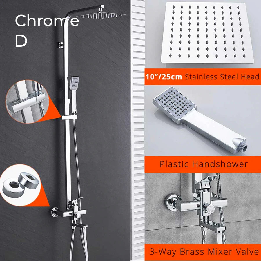 Luxury Rain Shower Head With Handheld Sprayer Easy Fit