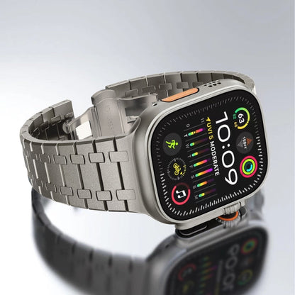 Shining Silver Double Chain Apple Watch Band