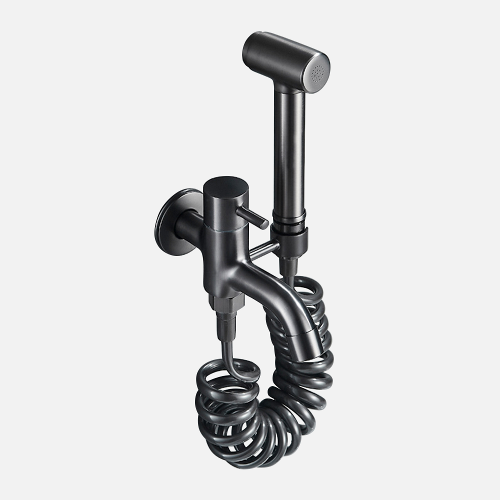 White Mounted Bidet Set with Handheld Shower - Lusomart