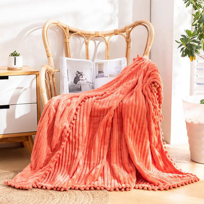 Plush Fuzzy Trim Cozy Throw Blanket - Lusomart
