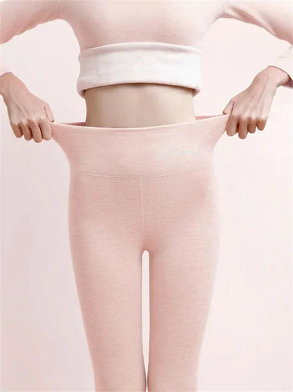 Soft Cashmere Lined Thermal Leggings for Women