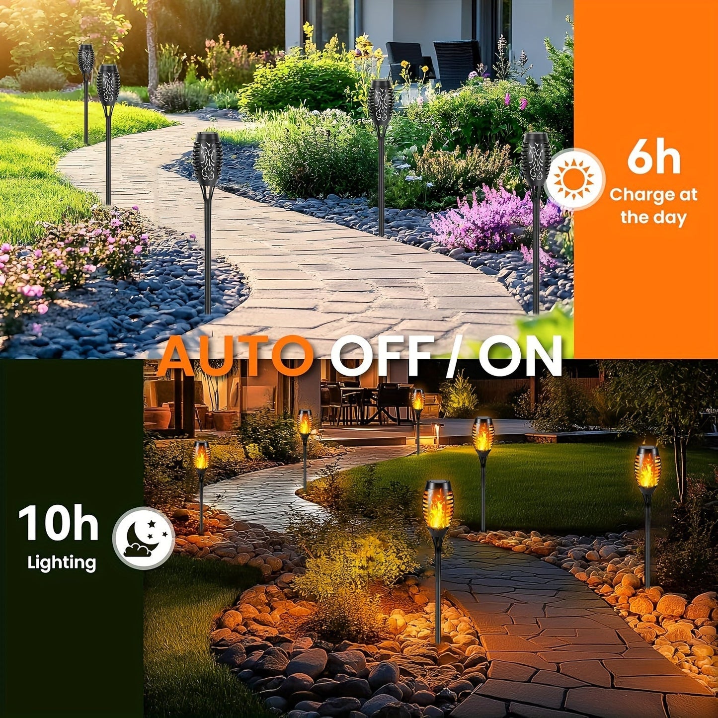 Warm Ambient Outdoor Solar Pathway Lights