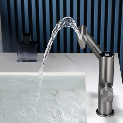 Modern Single Handle Bathroom Faucet with Temp Display