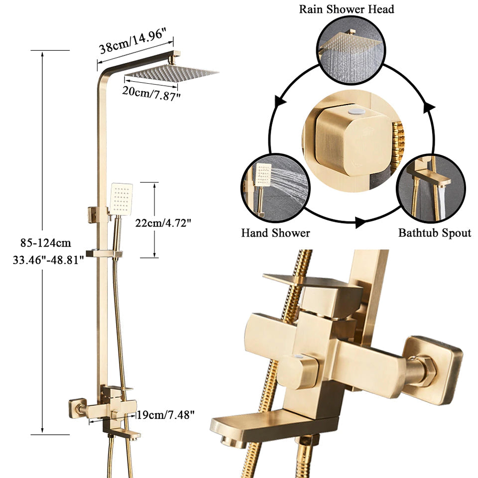 Luxury Rain Shower Head With Handheld Sprayer Easy Fit