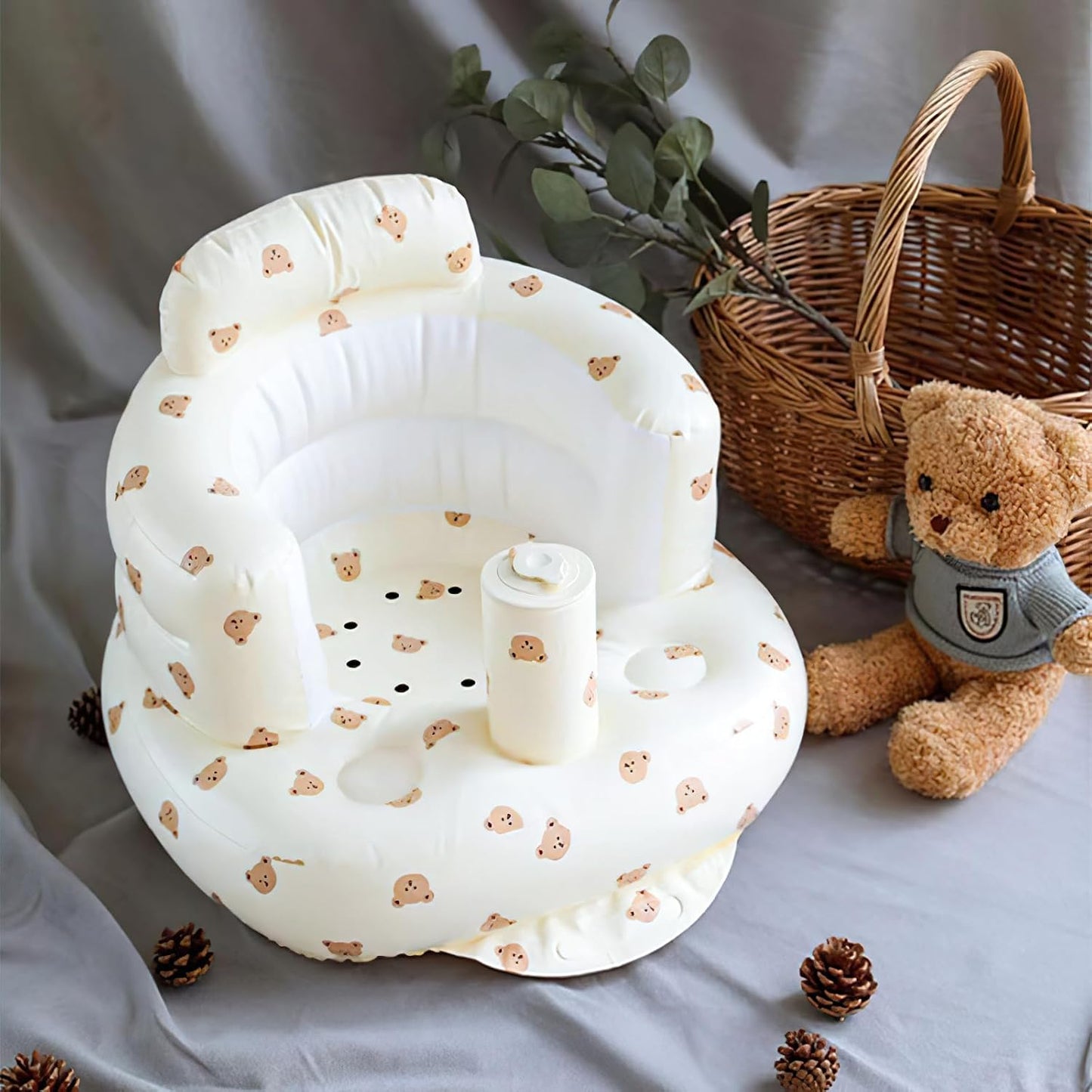Comfortable Baby Feeding Chair with Pump and Curve Back