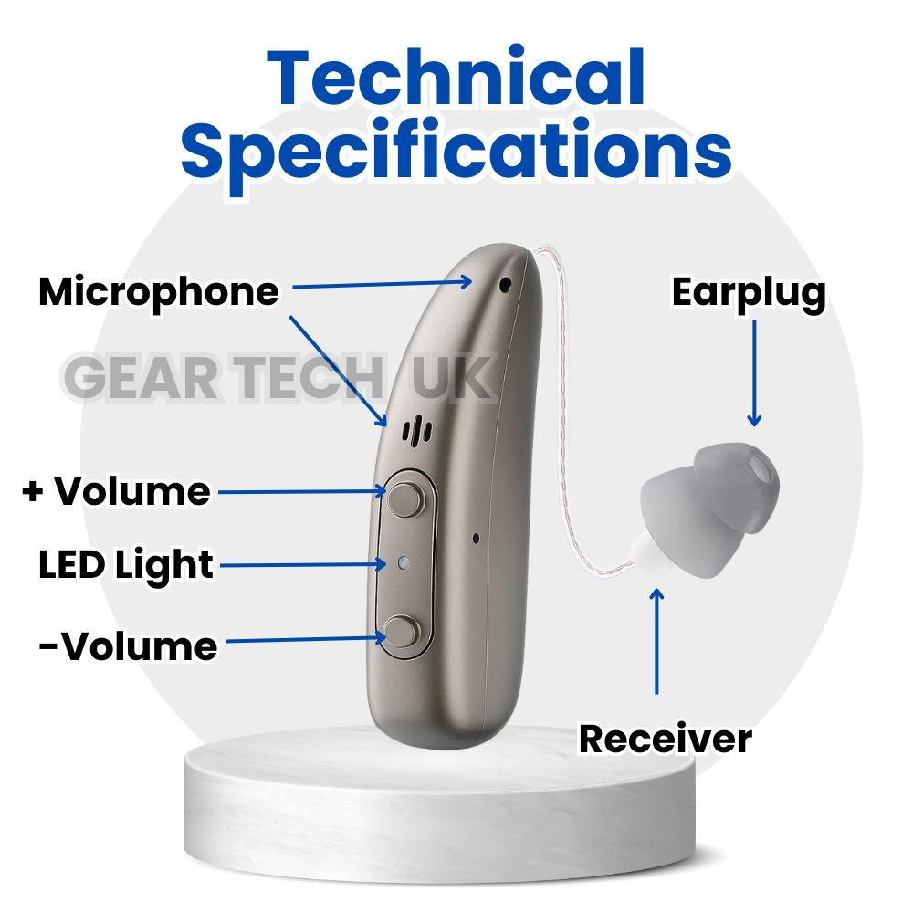 Digital Rechargeable Behind Ear Hearing Aids With Noise Reduction