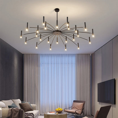Luxury Gold Black Crystal LED Chandelier Light Fixture