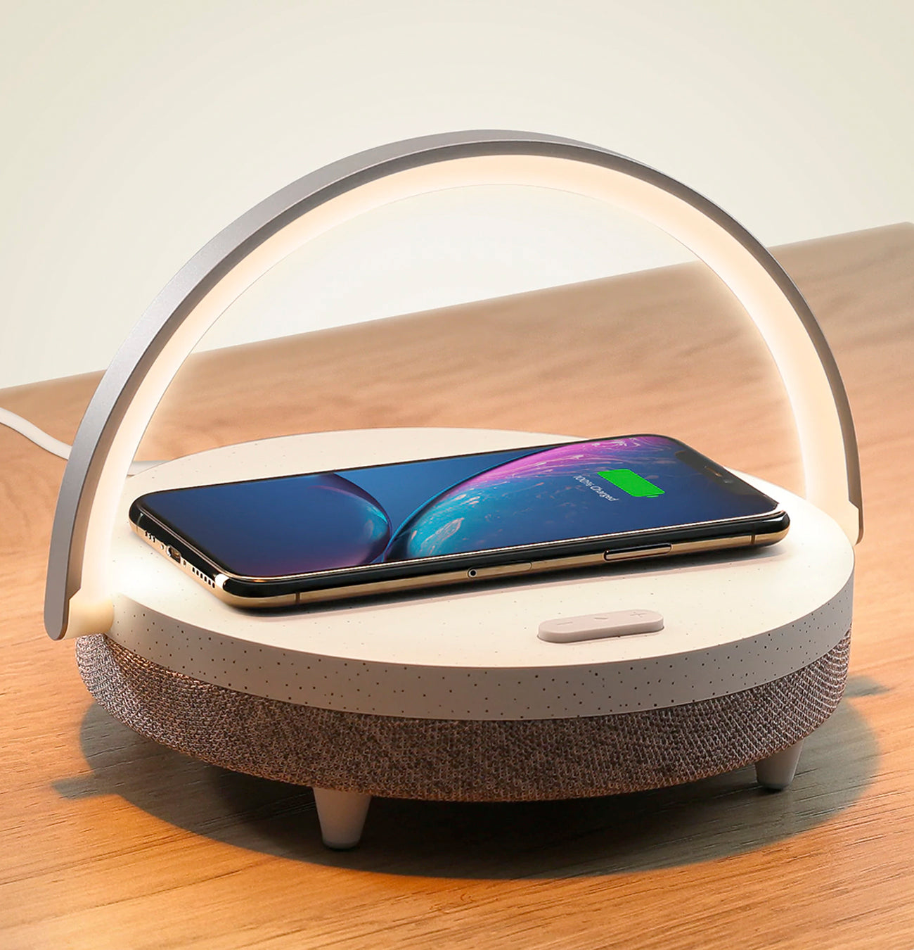 Smart 4-in-1 Bedside Table Lamp with Charger and Speaker