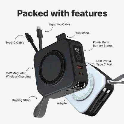 Compact 5 Port Travel Charger With Wireless Charging Pad