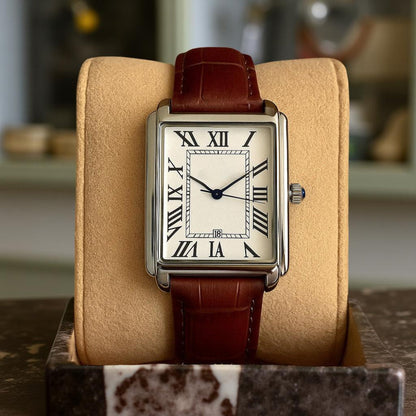 Vintage Leather Square Face Men's Analog Watch