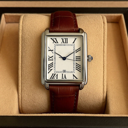 Vintage Leather Square Face Men's Analog Watch
