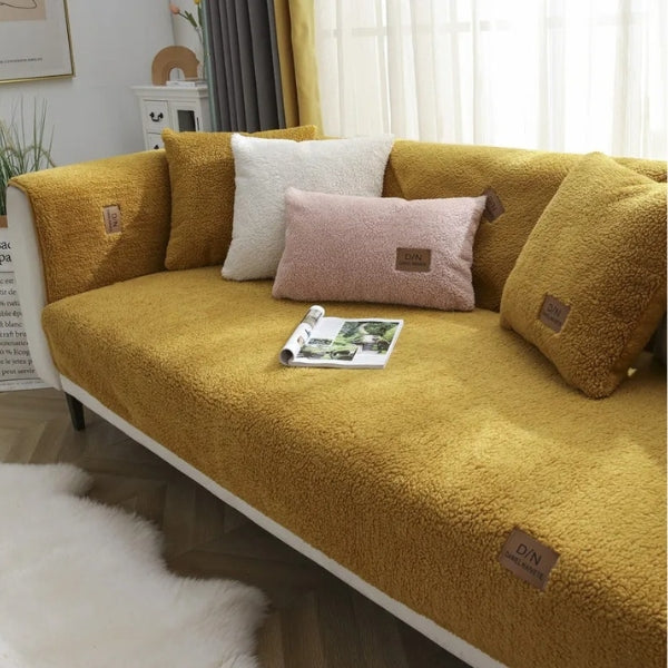 Soft Faux Fur Water Resistant Sofa Bed Slipcover