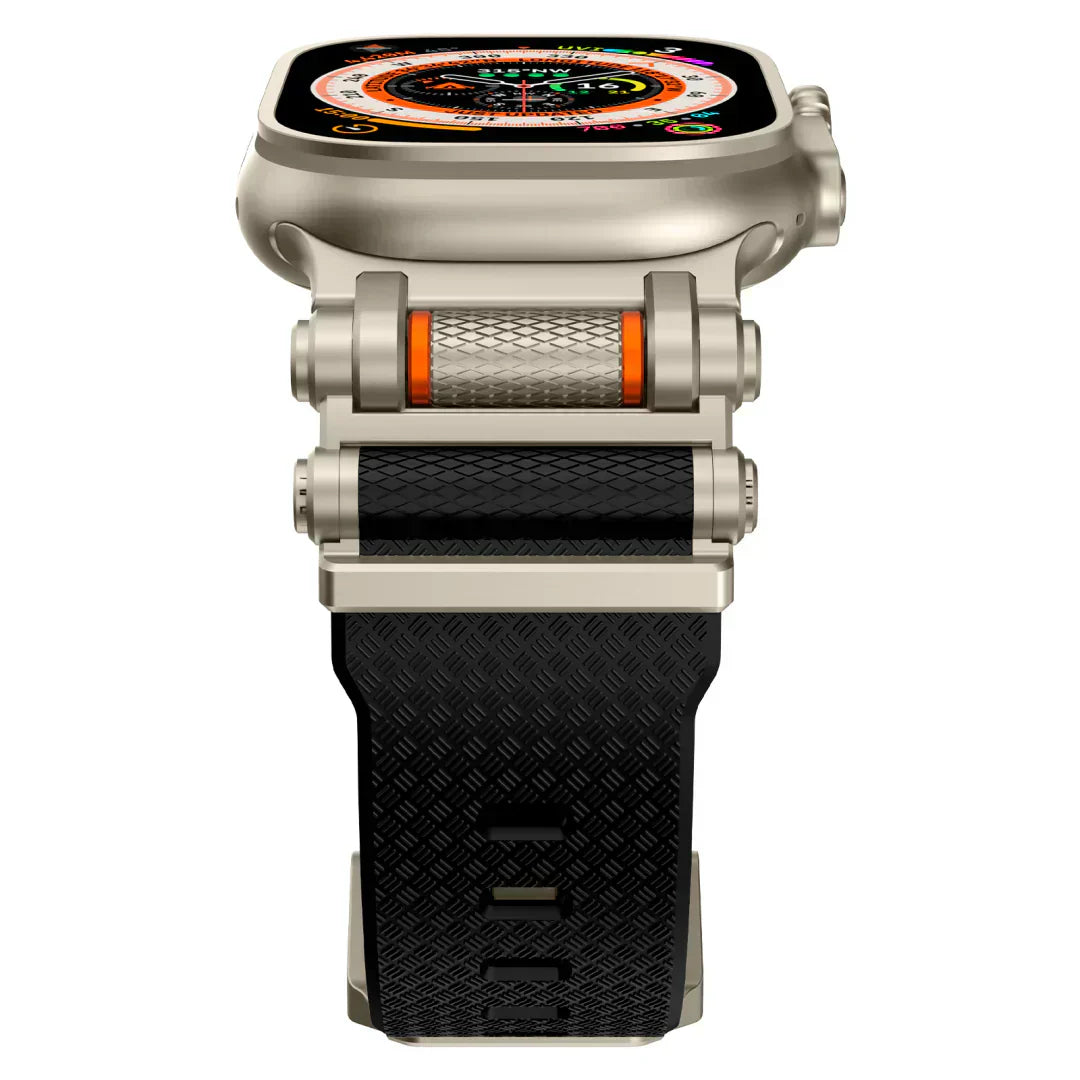 Durable Rotating Apple Watch Band with Silicone Strap
