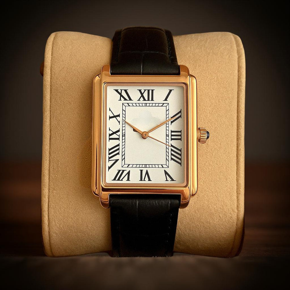 Vintage Leather Square Face Men's Analog Watch
