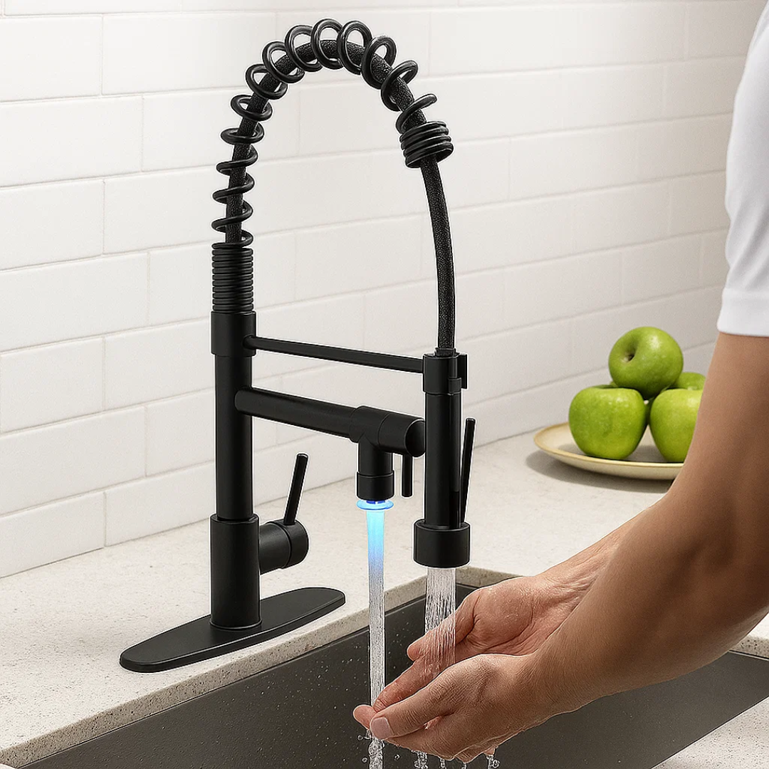 Flexible Kitchen Faucet with Modern Adjustable Spout