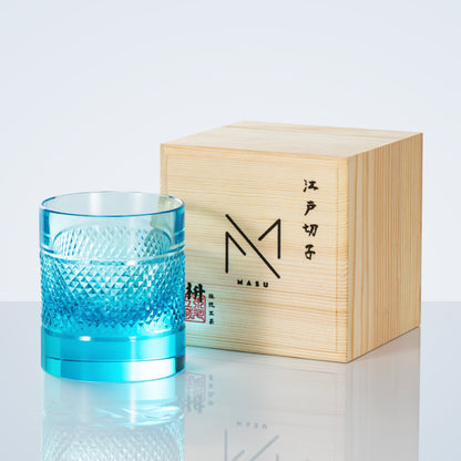 Colorful Diamond Whisky Glasses Set with Wooden Gift Box