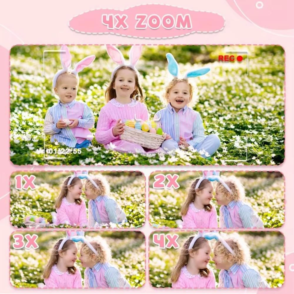 Fun Kids Digital Camera with 32GB and Rechargeable Battery