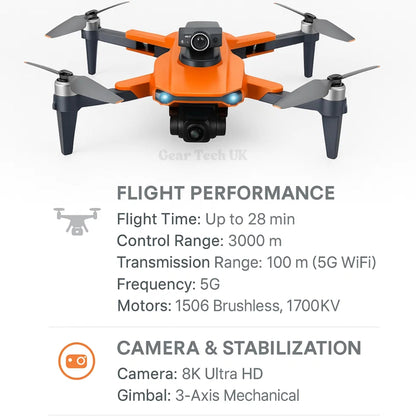 High Performance 8K Dual Camera GPS Drone with Long Flight Time