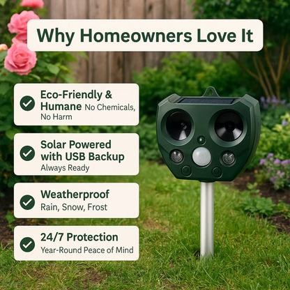 Outdoor Motion Activated Bird Repellent Device