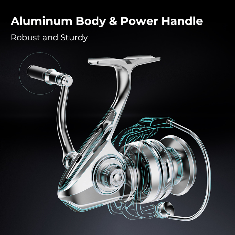 Durable Saltwater Spinning Fishing Reel with Aluminum Body
