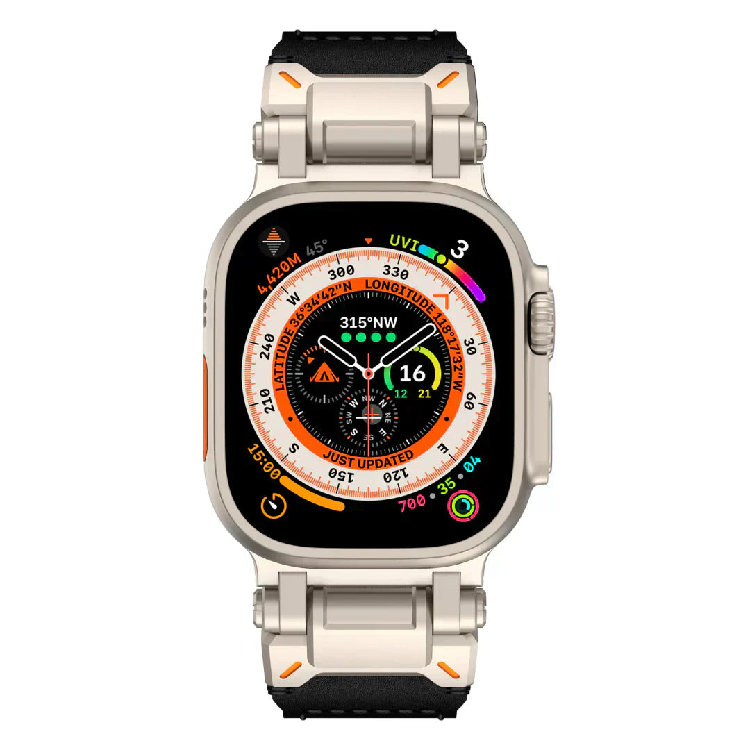 Stylish Leather Band with Metal Clip for Apple Watch