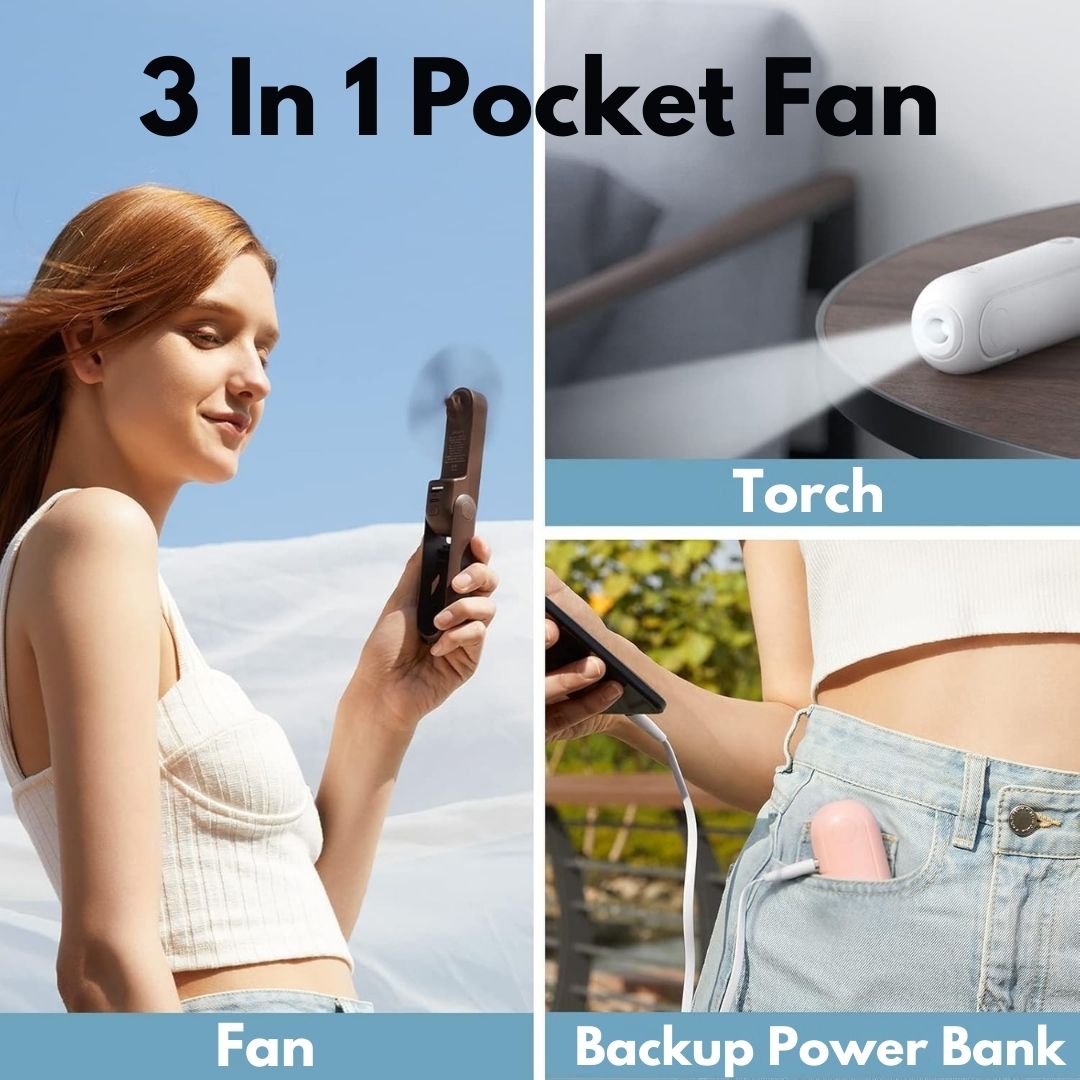 Portable 3 In 1 Mini Fan With LED Light And USB