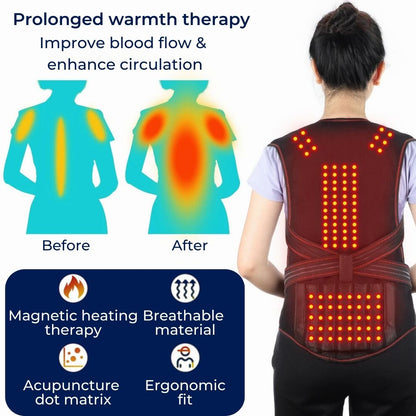 Comfortable Adjustable Back Support With Heat Therapy