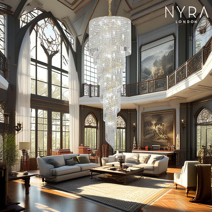 Elegant Stairway Crystal Chandelier