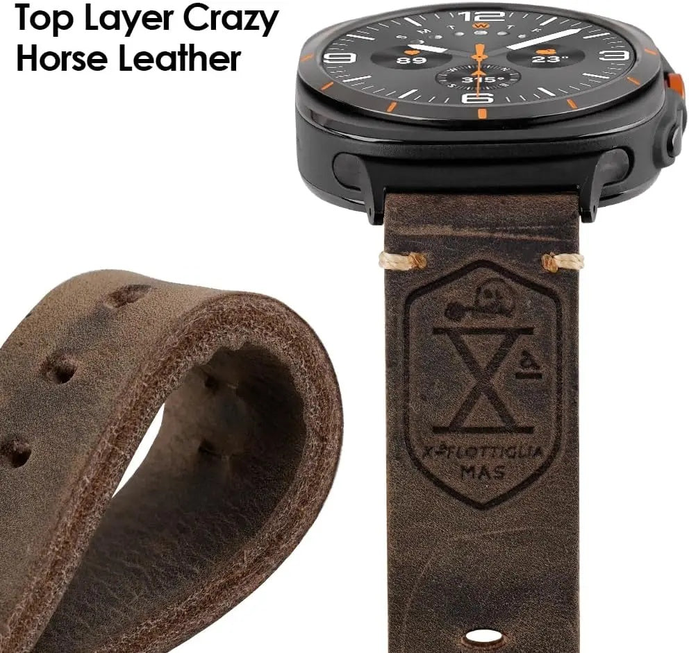 Classic Brown Leather Band for Samsung Watch Ultra