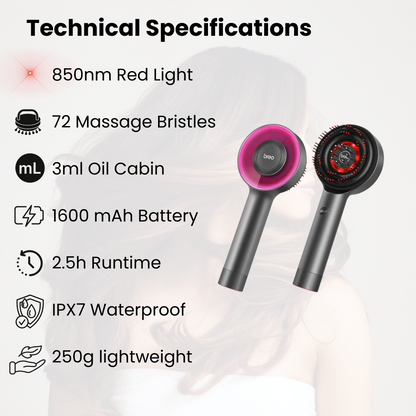 Portable Rechargeable Scalp Massager With LED Light Therapy
