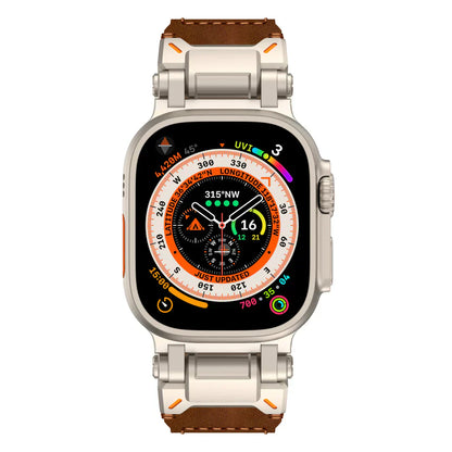 Stylish Leather Band with Metal Clip for Apple Watch