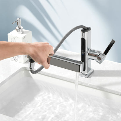 Stainless Steel Single Handle Kitchen Faucet With Temp Control