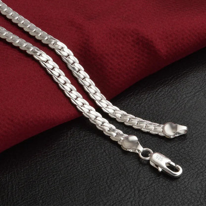 Elegant 925 Silver Chain Necklace For Women Bride