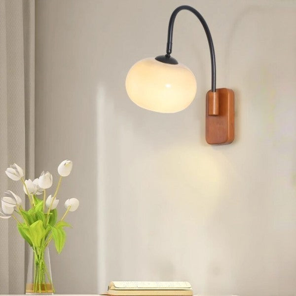 Stylish Orange Glass Adjustable Wall Lamp