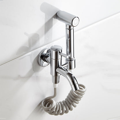 White Mounted Bidet Set with Handheld Shower