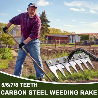 Garden Rake With Strong Metal Tines And Comfort Grip