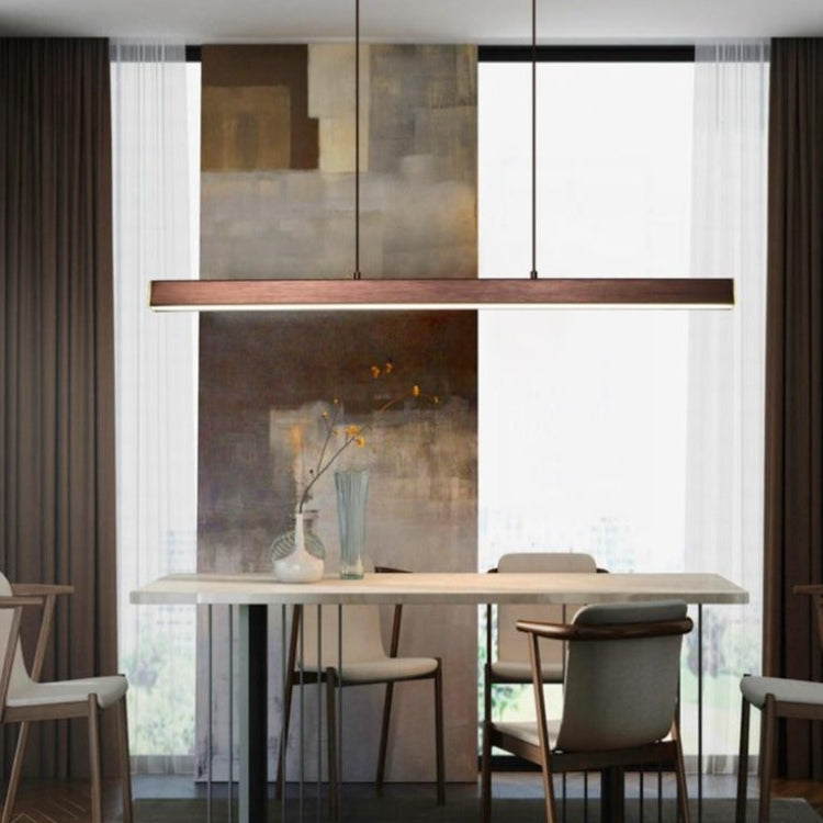 Modern Linear LED Pendant Light In Black Or Brown