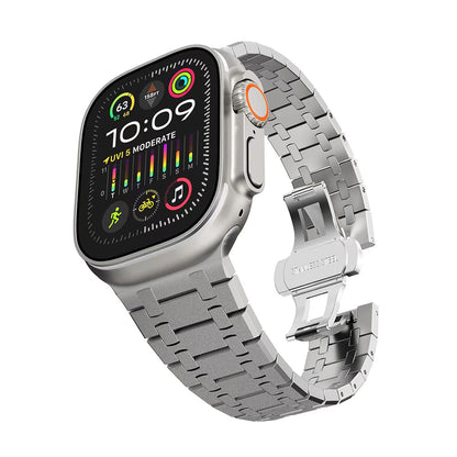 Shining Silver Double Chain Apple Watch Band