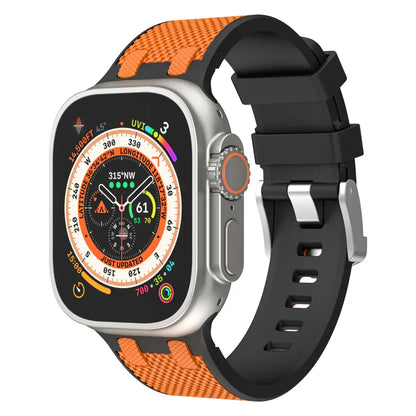 Stylish Dual Tone Apple Watch Silicone Strap