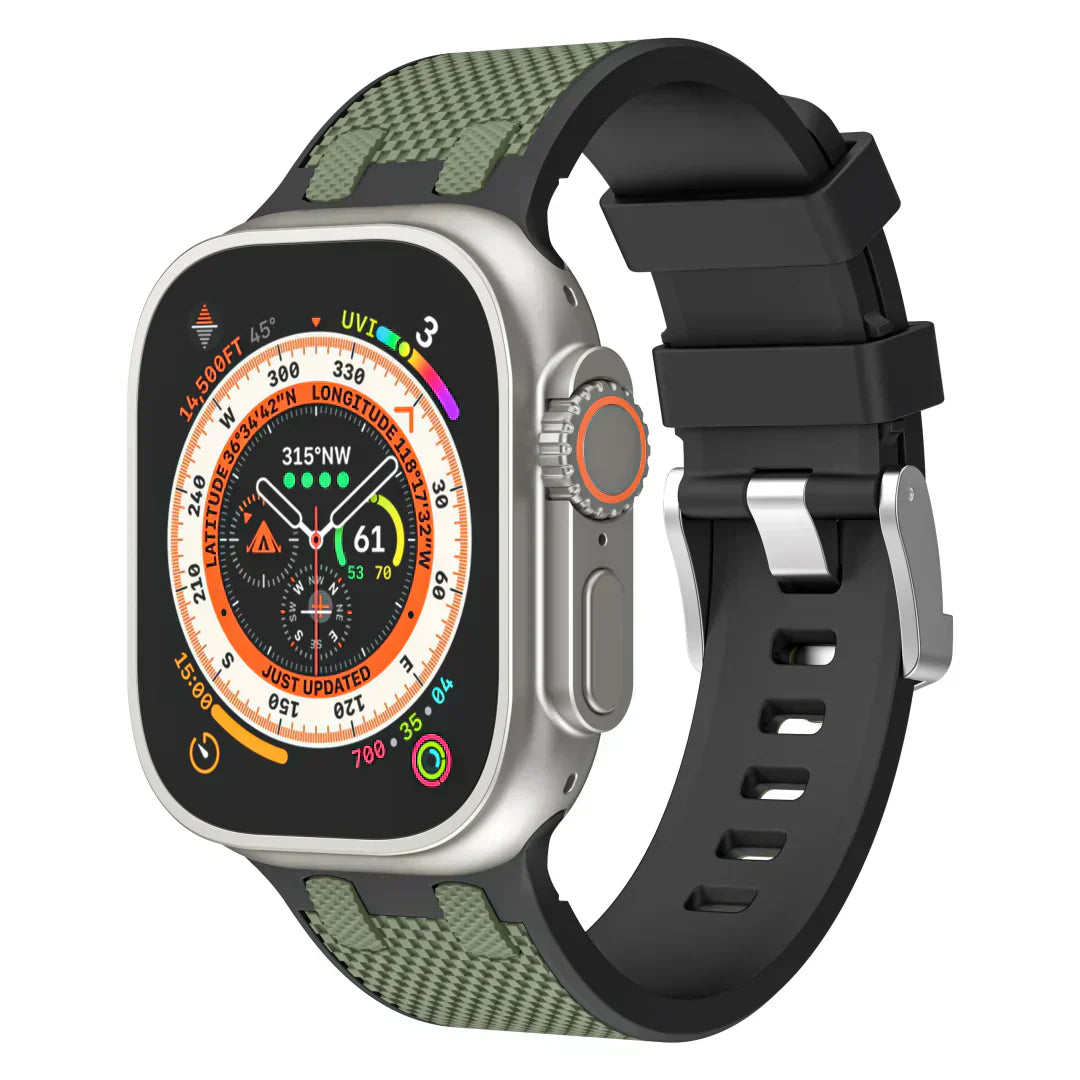 Stylish Dual Tone Apple Watch Silicone Strap