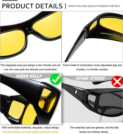 Night Driving Glasses With Yellow Tint UV Protection Lenses