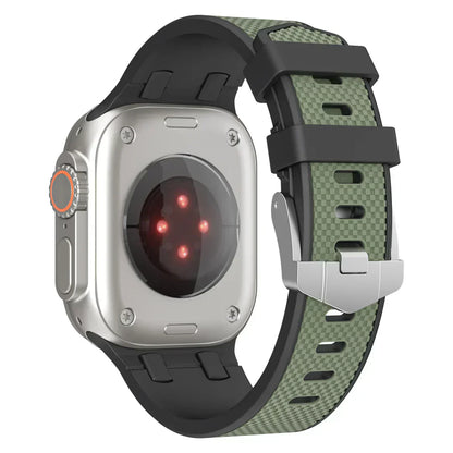 Stylish Dual Tone Apple Watch Silicone Strap