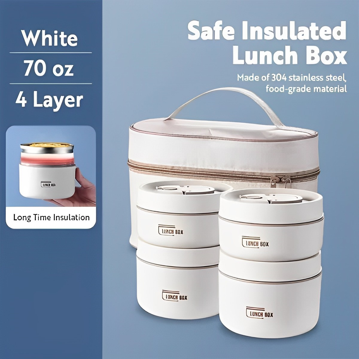 Thermal Insulated Food Container Keeps Lunch Fresh